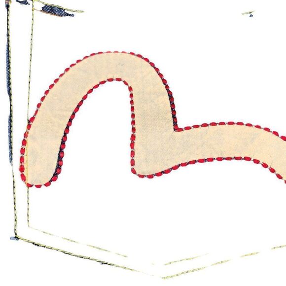 RARE Evisu Embroidered Jeans Size 40 BIG LOGO Blue - Picture 10 of 13